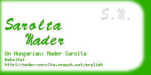 sarolta mader business card